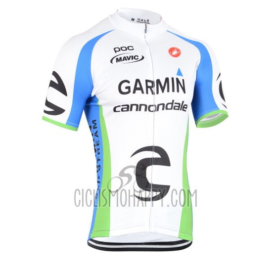 Cannondale Cycling Jersey Bib Short 2015 Men Short Sleeve Green and White